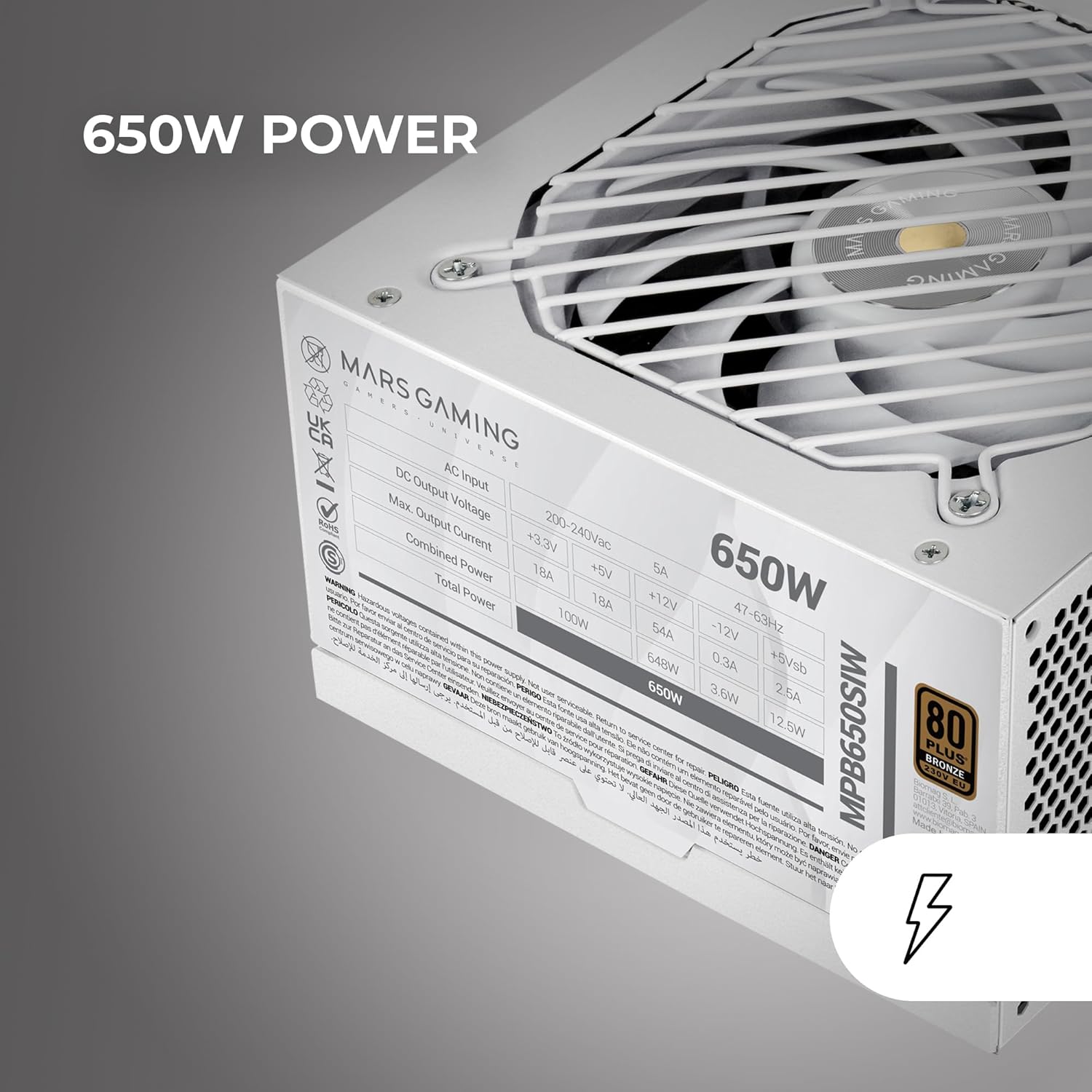 Fonte de Alimentação Mars Gaming MPB650SI/ 650W/ Ventoinha 12cm/ 80 Plus Bronze - Imagem 4