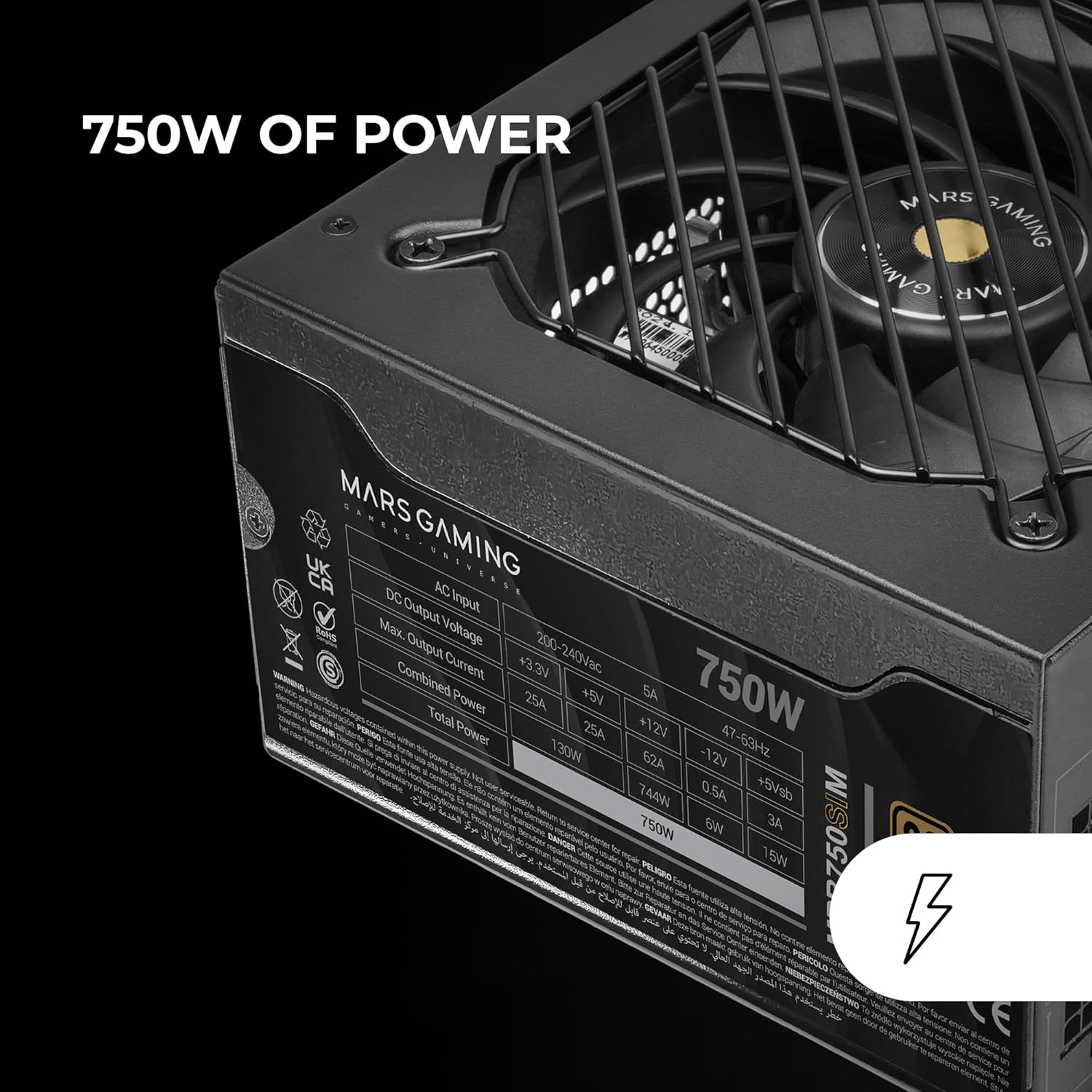 Fonte de Alimentação Mars Gaming MPB750SIM/ 750W/ Ventoinha 14cm/ 80 Plus Bronze - Imagem 2