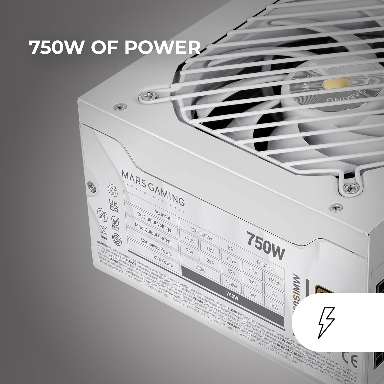 Fonte de Alimentação Mars Gaming MPB750SIM/ 750W/ Ventilador 14cm/ 80 Plus Bronze/ Branca - Imagem 2