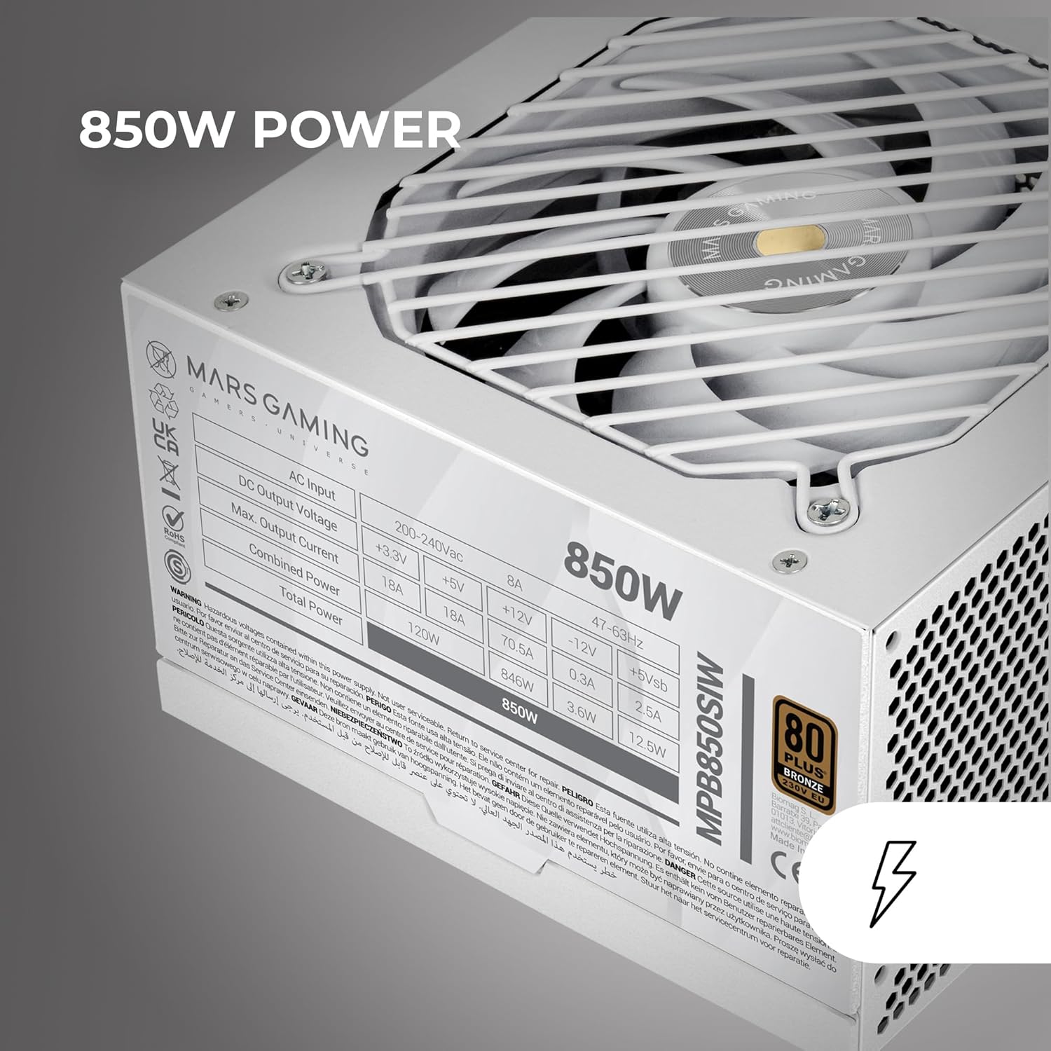 Fonte de Alimentação Mars Gaming MPB850SI/ 850W/ Ventoinha 12cm/ 80 Plus Bronze - Imagem 4