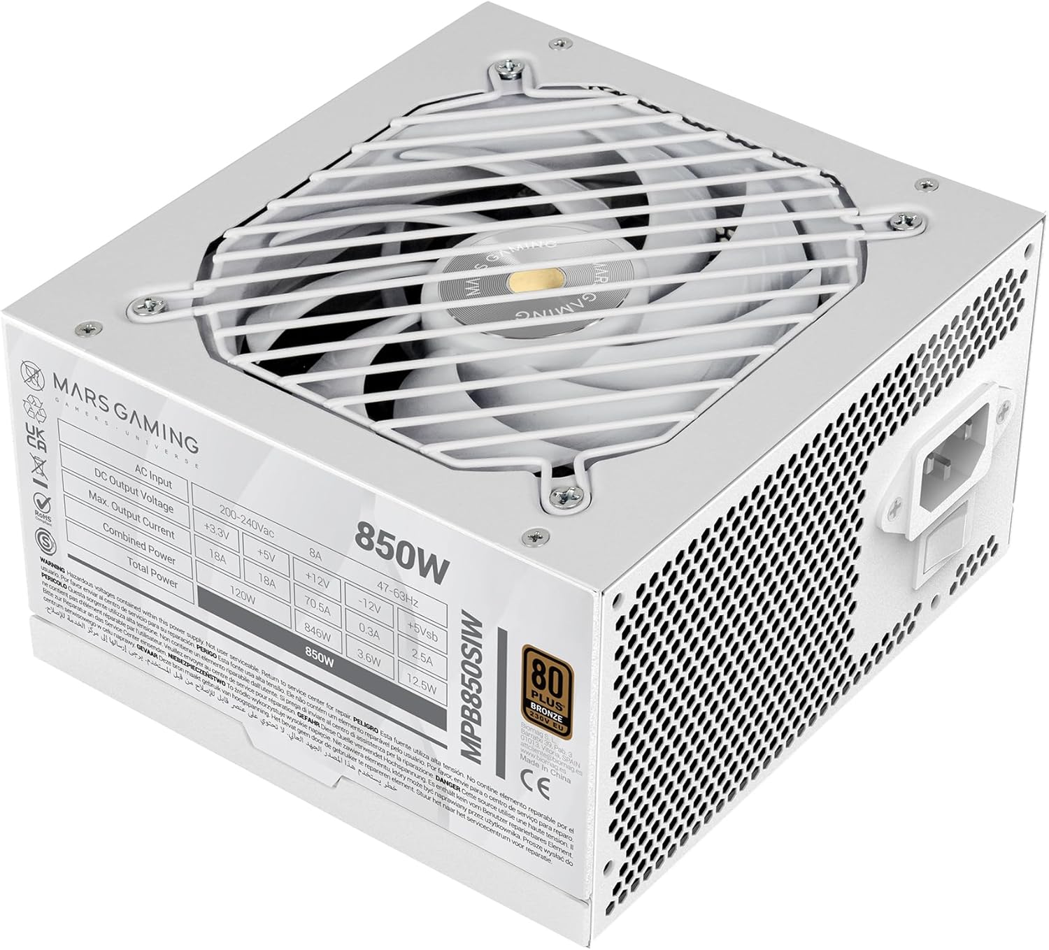 Fonte de Alimentação Mars Gaming MPB850SI/ 850W/ Ventoinha 12cm/ 80 Plus Bronze - Imagem 1