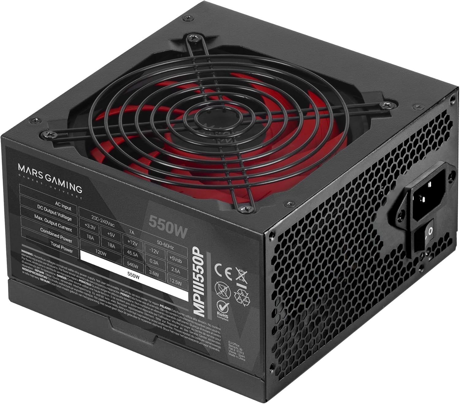 Fonte de Alimentação Mars Gaming MPIII550P/ 550W/ Ventoinha 12cm