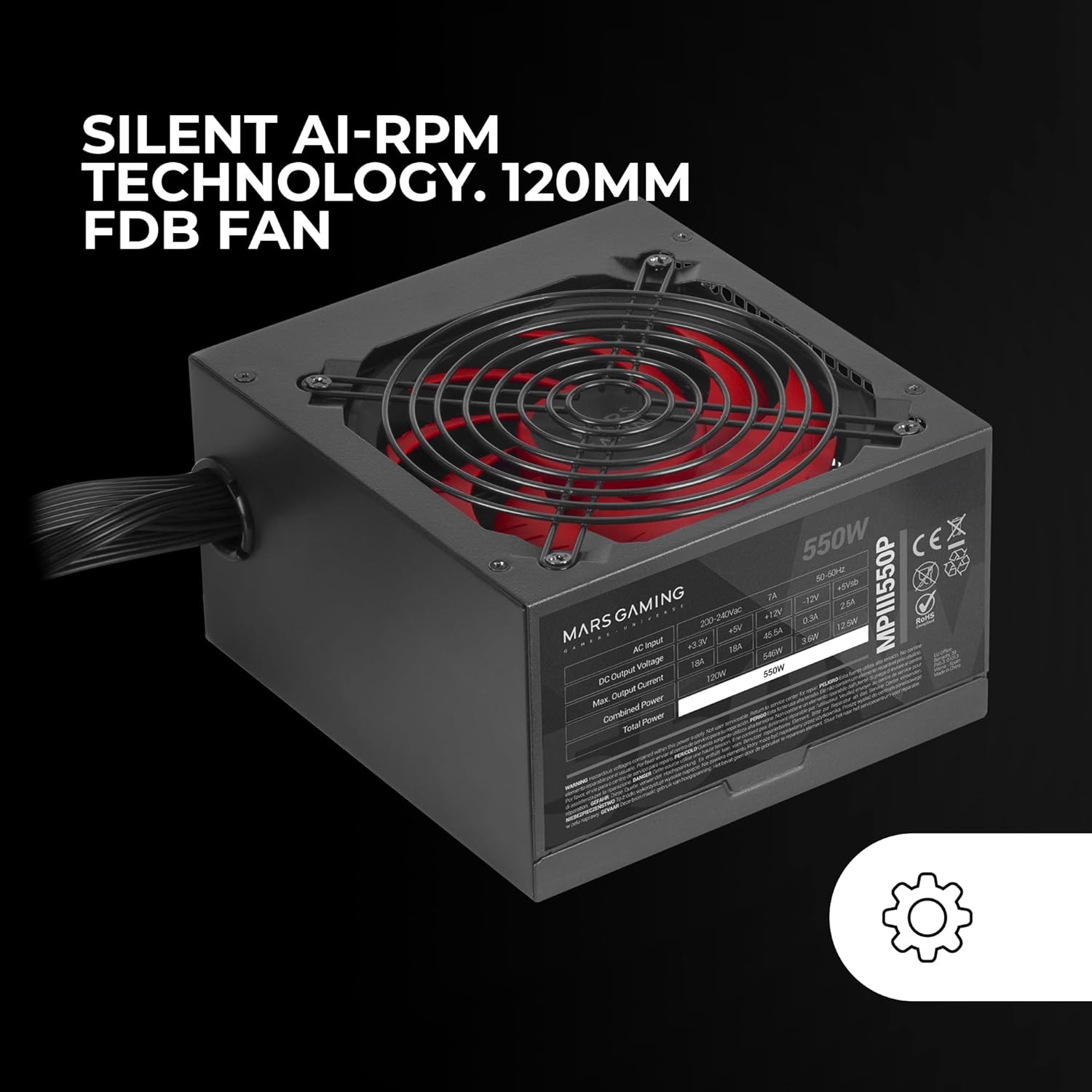 Fonte de Alimentação Mars Gaming MPIII550P/ 550W/ Ventoinha 12cm - Imagem 3