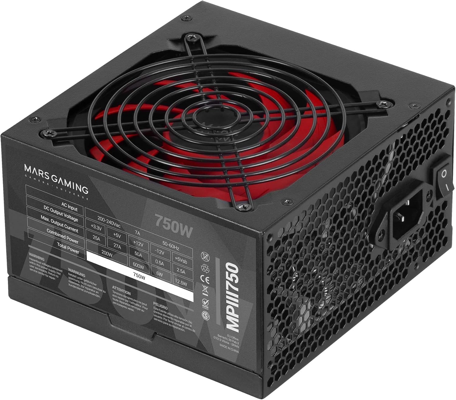 Fonte de Alimentação Mars Gaming MPIII750/ 750W/ Ventoinha 12cm
