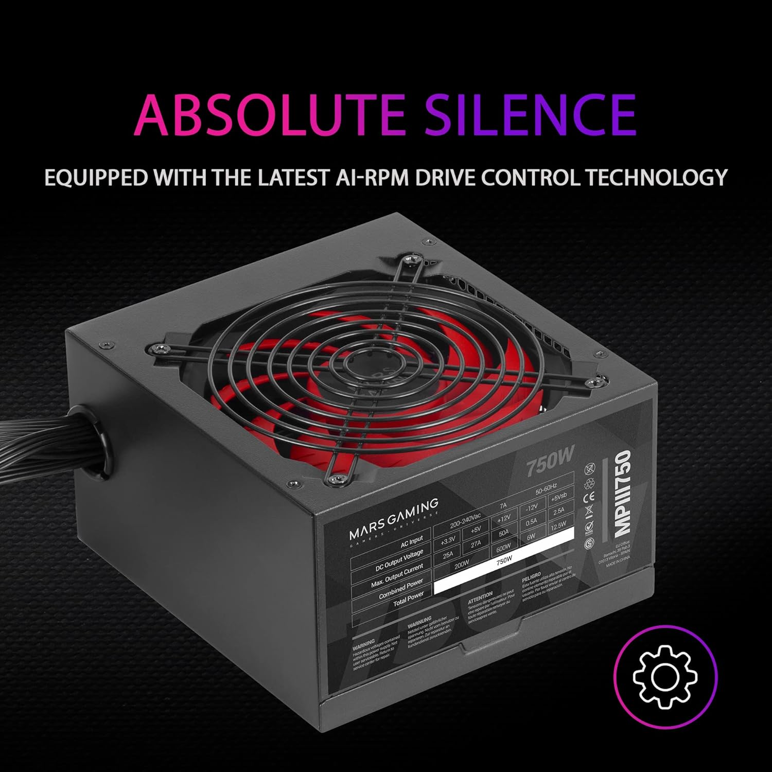 Fonte de Alimentação Mars Gaming MPIII750/ 750W/ Ventoinha 12cm - Imagem 3
