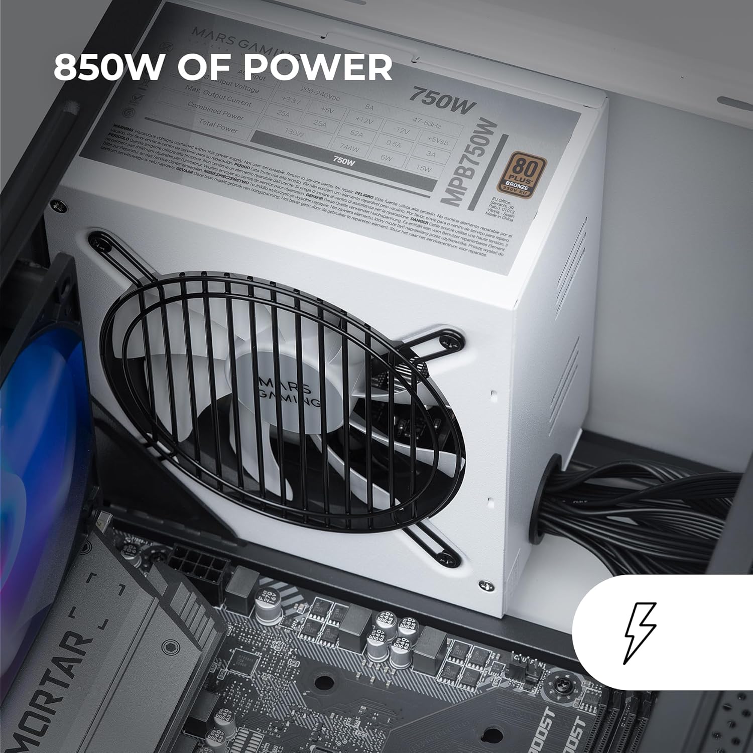 Fonte de Alimentação Mars Gaming MPIII850W/ 850W/ Ventilador 12cm - Imagem 2