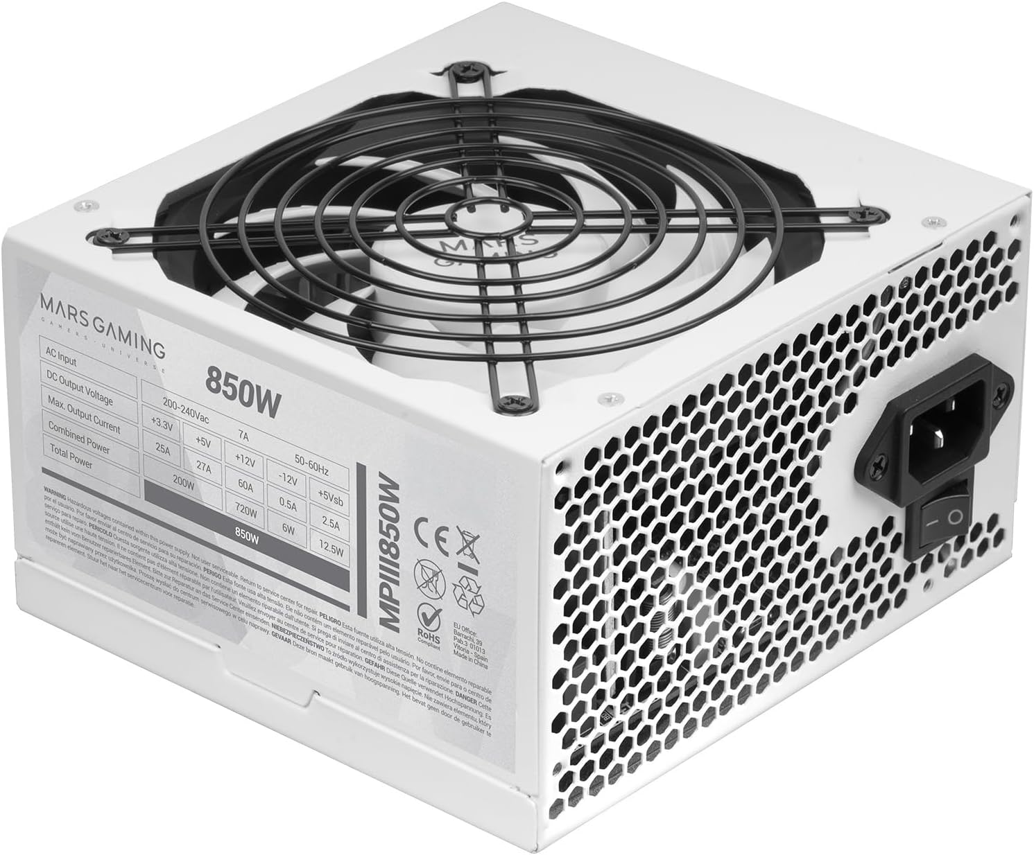 Fonte de Alimentação Mars Gaming MPIII850W/ 850W/ Ventilador 12cm