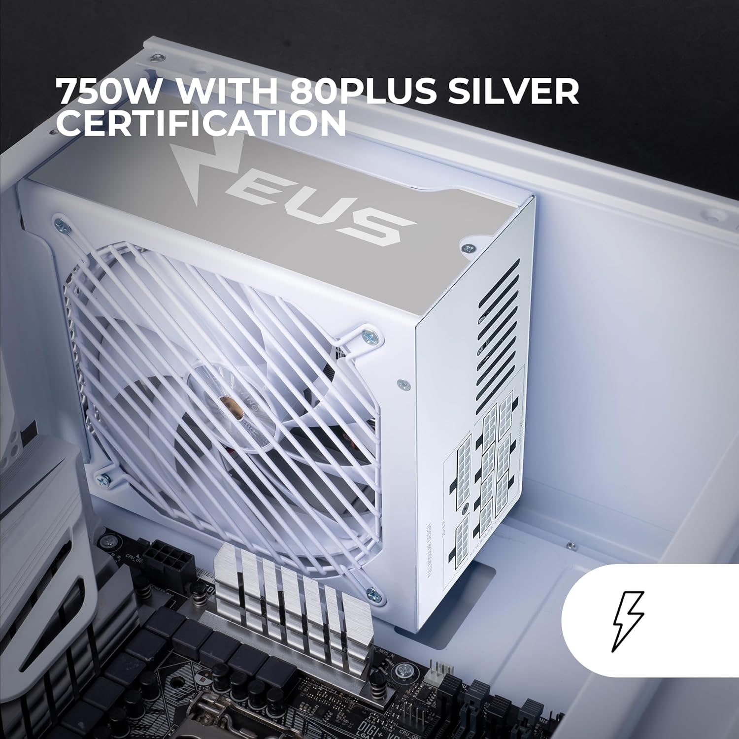 Fonte de Alimentação Mars Gaming MPZE750SIM/ 750W/ Ventoinha 12cm/ 80 Plus Silver/ Branca - Imagem 2