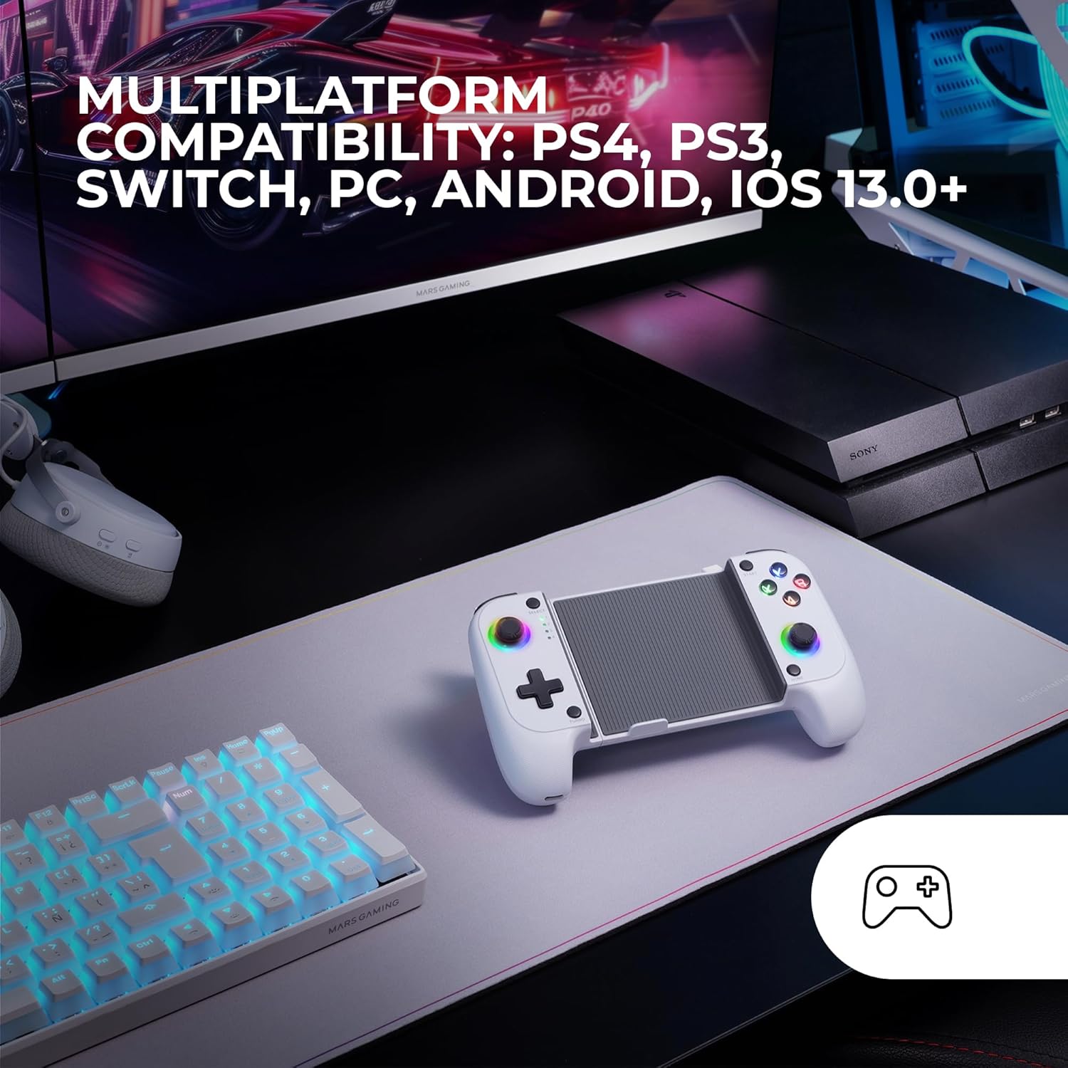 Gamepad Mars Gaming MGPX Sem Fios / Branco - Imagem 5