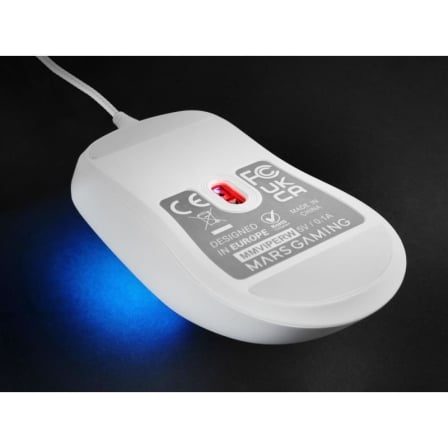 Rato Gaming Mars Gaming MM-Viper 12800 DPI Sensor Óptico A825PRO 56g 6 Botões RGB USB-C Branco - Imagem 4