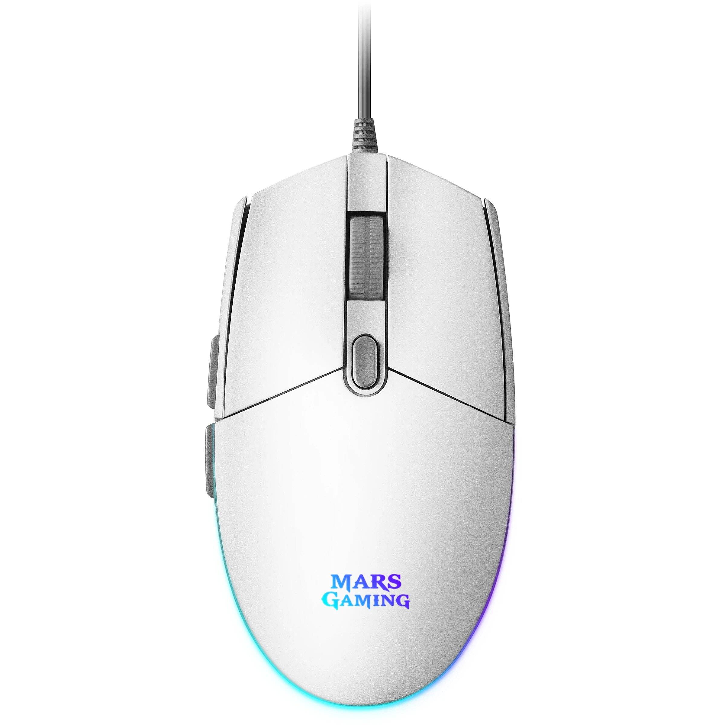 Rato Gaming Mars Gaming MMGW/ Até 3200 DPI/ Branco