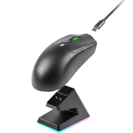 Rato Gaming Mars Gaming MMW-Elite 20000 DPI Tri-Mode Bluetooth OLED Ultraleve 69g Preto - Imagem 2