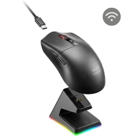 Rato Gaming Mars Gaming MMW-Elite 20000 DPI Tri-Mode Bluetooth OLED Ultraleve 69g Preto