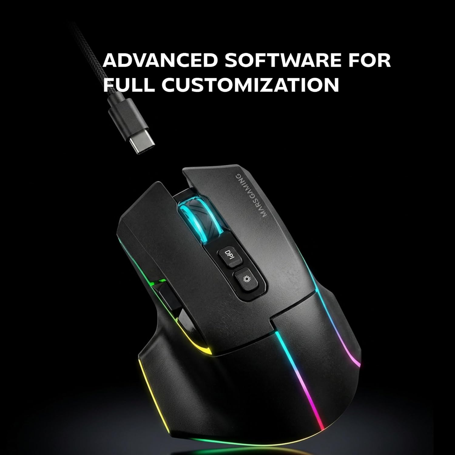 Rato Sem Fios Mars Gaming MMW-VECTOR Tri-mode 12000 DPI RGB Recarregável - Imagem 2