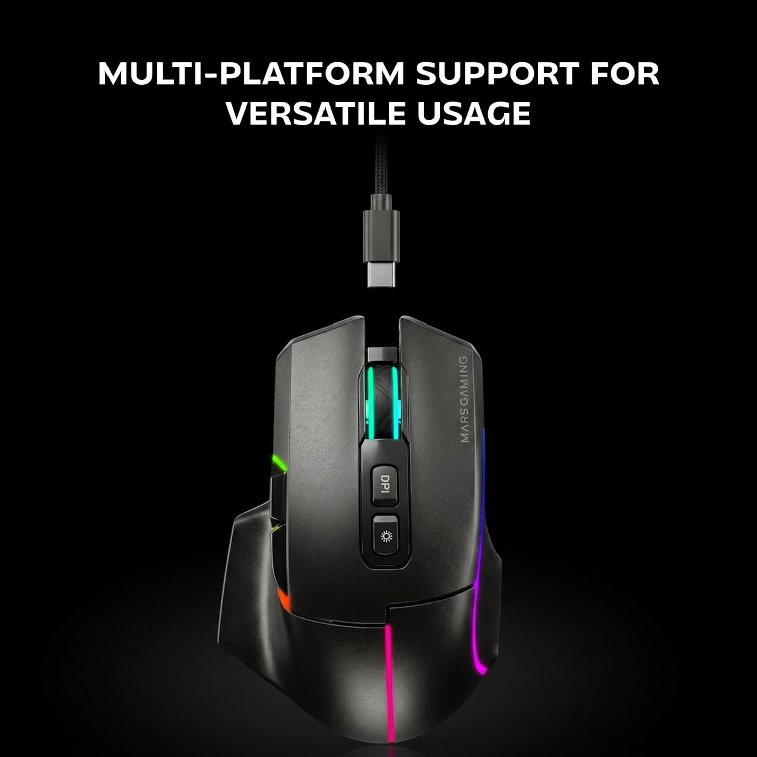 Rato Sem Fios Mars Gaming MMW-VECTOR Tri-mode 12000 DPI RGB Recarregável - Imagem 3