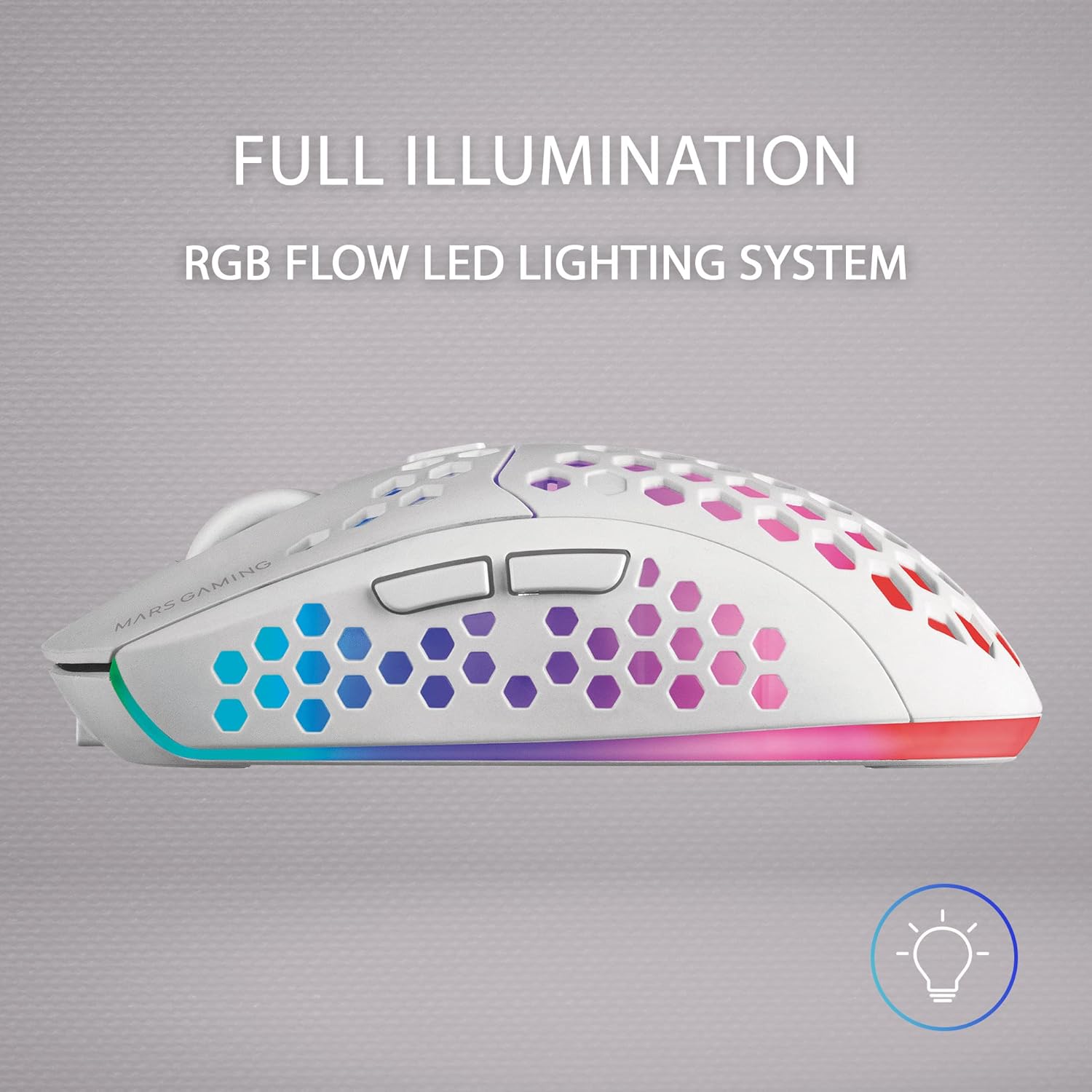 Rato Gaming Sem Fios Mars Gaming MMW3W/ Bateria recarregável/ Até 3200 DPI/ Branco - Imagem 4