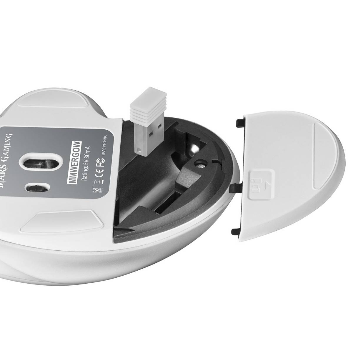 Rato Gaming Sem Fios Mars Gaming MMWERGO/ Até 3200 DPI/ Branco - Imagem 4