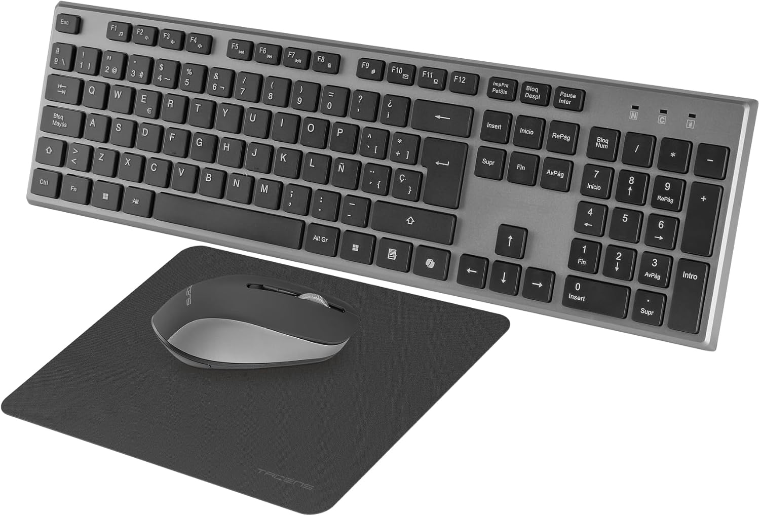 Pack Gaming Tacens ZENITH/ Teclado Sem Fios + Rato Sem Fios + Tapete de Rato