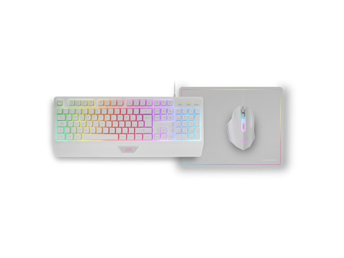Pack Gaming Mars Gaming MCP124/ Teclado H-MECH + Rato Ótico + Tapete/ Branco