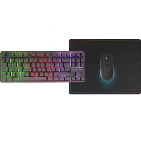 Pack Gaming Mars Gaming MCPWTKL Sem Fios Teclado TKL FRGB Rato 3200 DPI Tapete Branco - Imagem 2