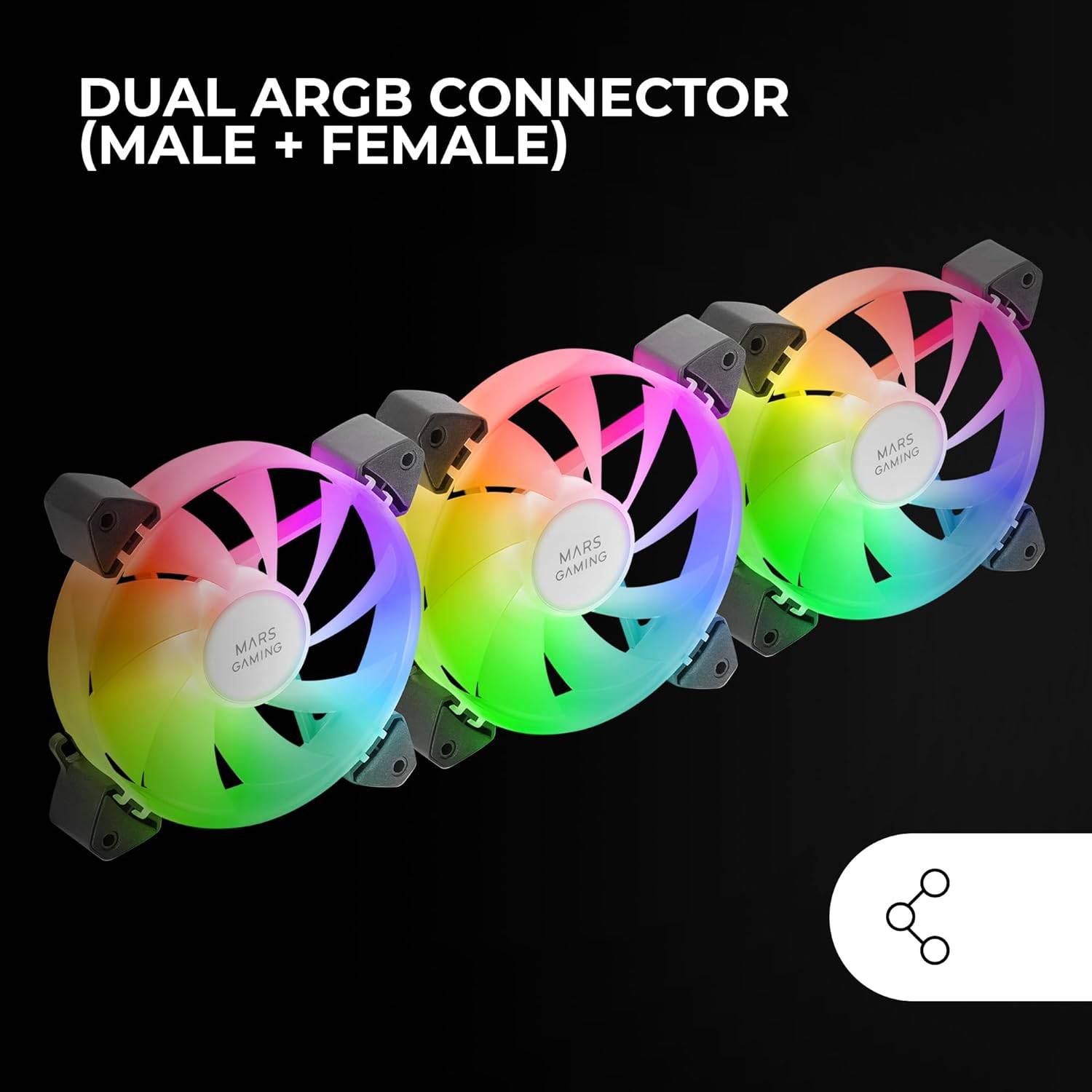 Pack 3 Ventoinhas Mars Gaming MF-3A/ 12cm/ ARGB - Imagem 4