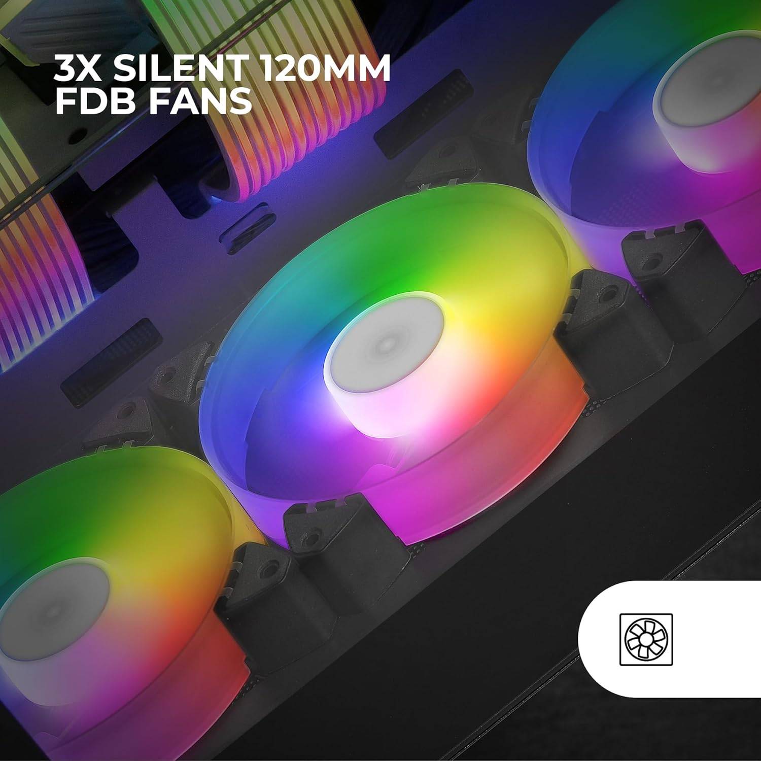 Pack 3 Ventoinhas Mars Gaming MF-3A/ 12cm/ ARGB - Imagem 2