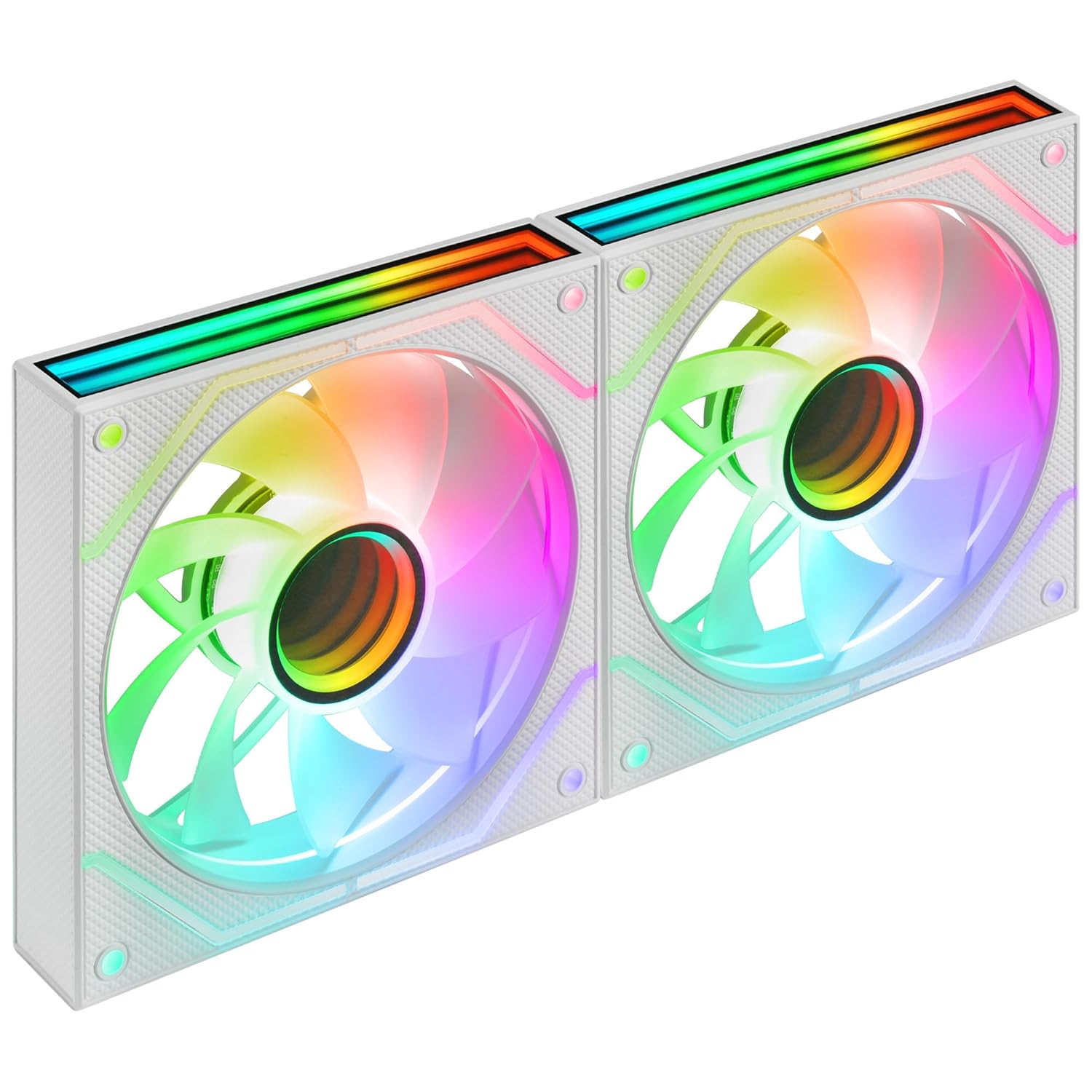 Pack 2 Ventiladores Mars Gaming MF-3DPROX2R/ 12cm/ ARGB/ Brancos - Imagem 1