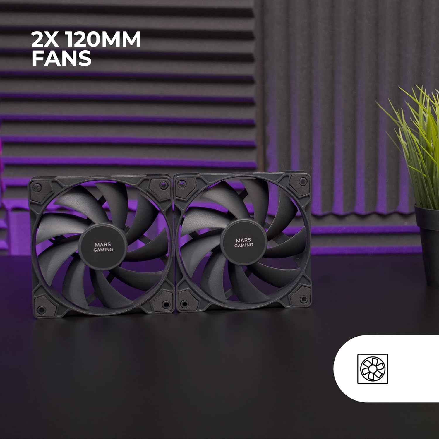 Pack 2 Ventiladores Mars Gaming MF-PWMX2/ 12cm - Imagem 2