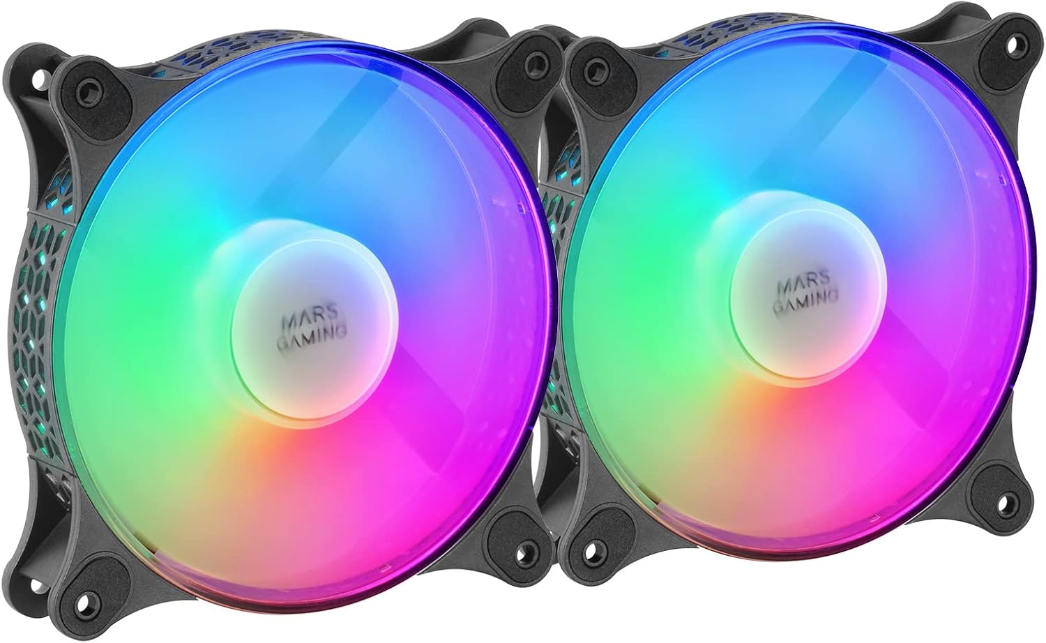 Pack 2 Ventiladores Mars Gaming MFDUO/ 12cm/ FRGB