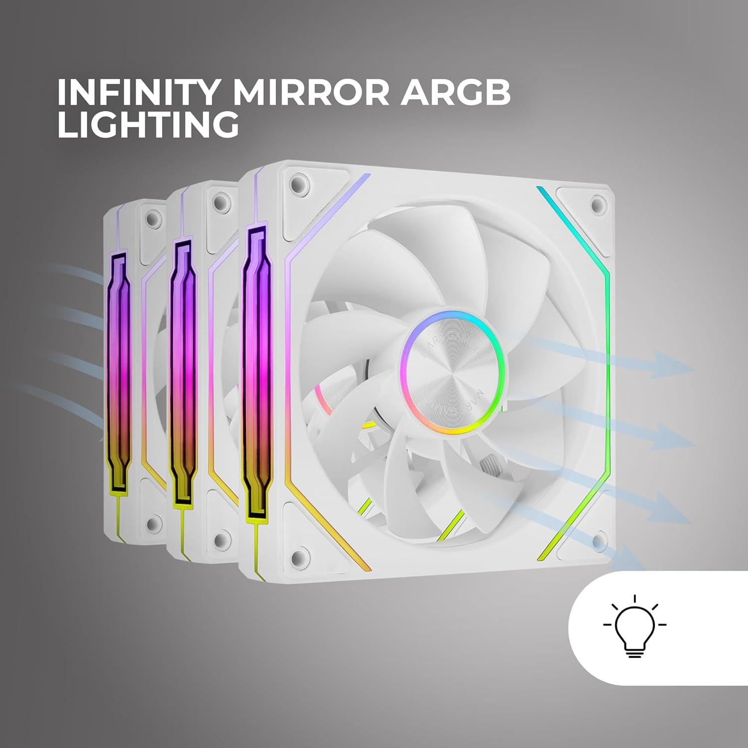 Pack 3 Ventoinhas Invertidas Mars Gaming MF-LINKFINITYKIT2R/ 12cm/ ARGB/ Brancas - Imagem 3