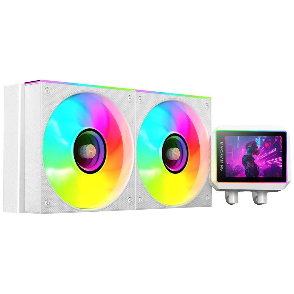 Refrigeração Líquida Mars Gaming ML-VISIONII360 360mm Ecrã IPS 2.8" ARGB 600W TDP Branco - Imagem 2