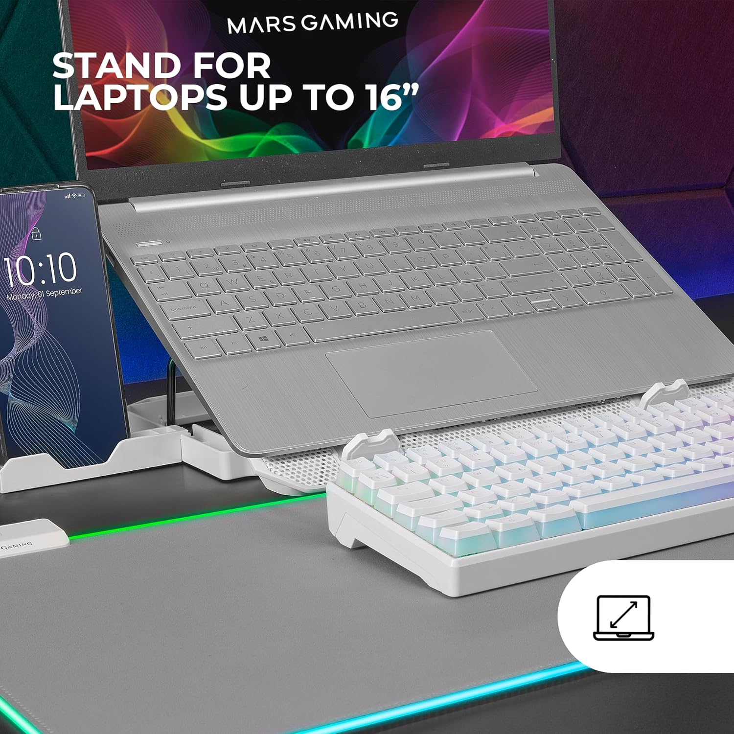 Suporte de Refrigeração Mars Gaming MNBC23 para Portáteis até 16"/ Iluminação LED - Imagem 3