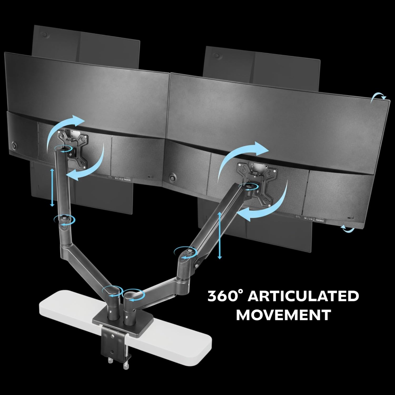Suporte de Mesa para 2 Monitores Mars Gaming MARM-PRO2/ Giratório/ Inclinável/ Rotativo/ até 10kg - Imagem 4