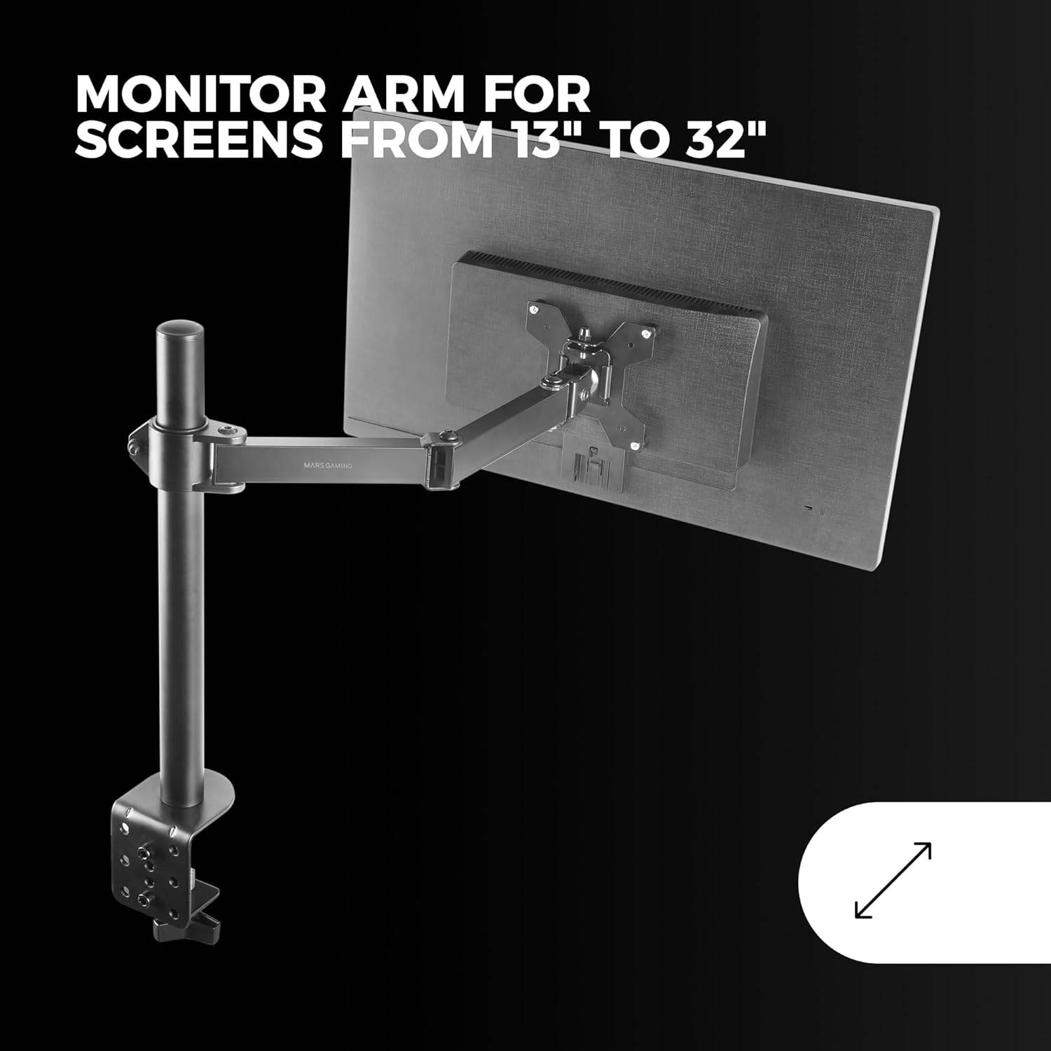 Suporte de Mesa para Monitor Mars Gaming MARM1/ Giratório/ Inclinável/ até 8kg - Imagem 2