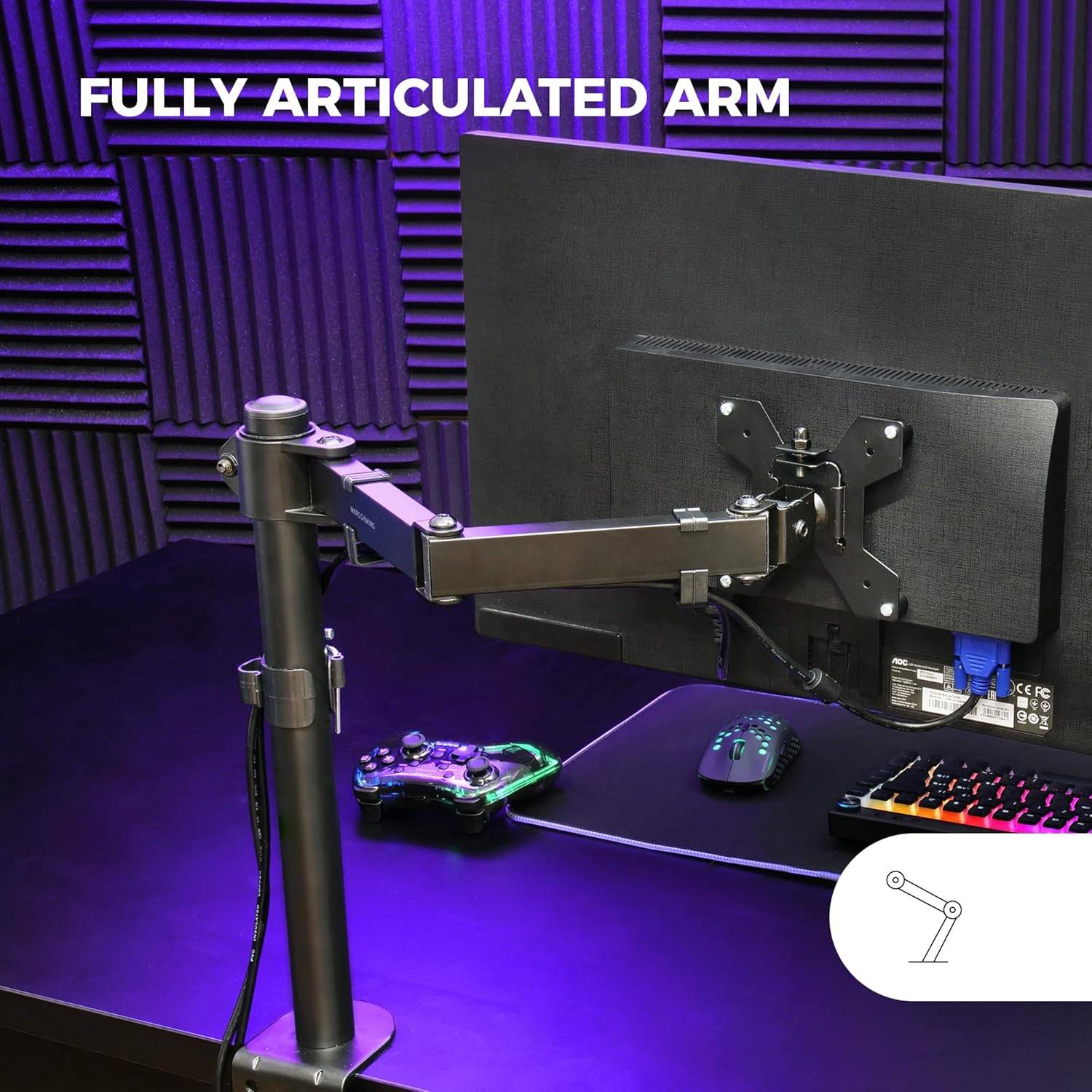Suporte de Mesa para Monitor Mars Gaming MARM1/ Giratório/ Inclinável/ até 8kg - Imagem 3