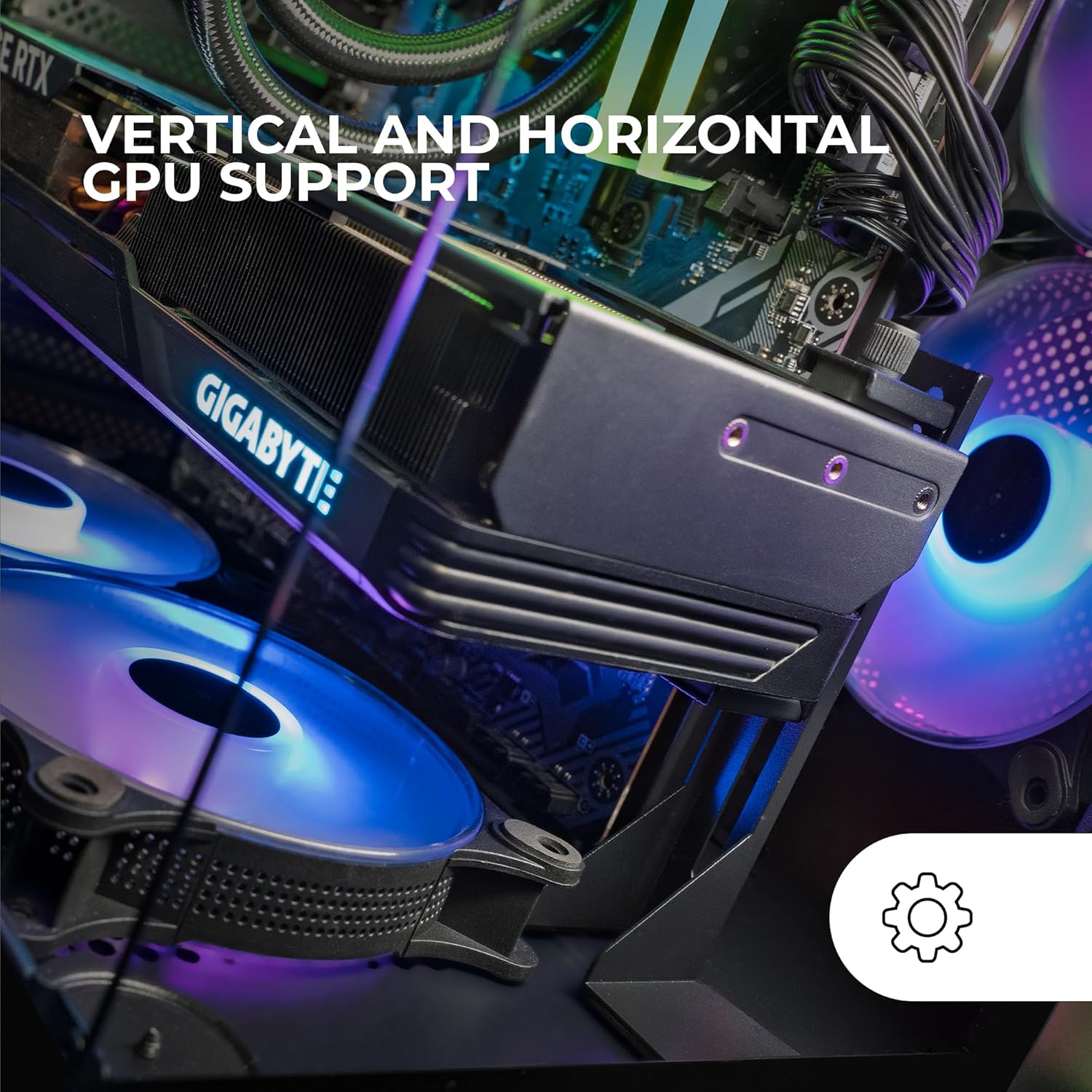 Suporte para Placa Gráfica Mars Gaming MCA-GCBPRO/ Compatibilidade Universal/ Preto - Imagem 2