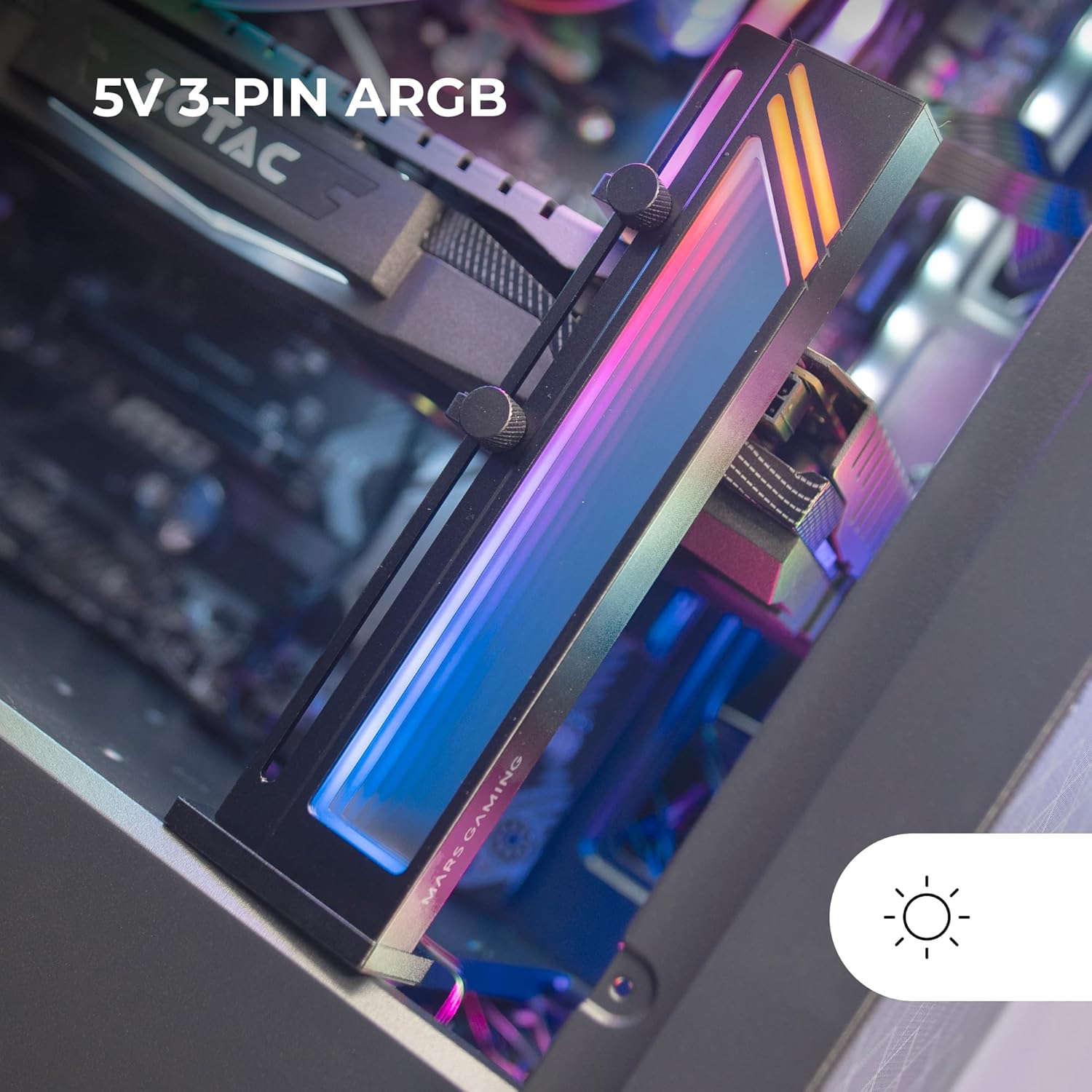 Suporte para Placa Gráfica ARGB Mars Gaming MCA-GCB/ Compatibilidade Universal/ Preto - Imagem 4