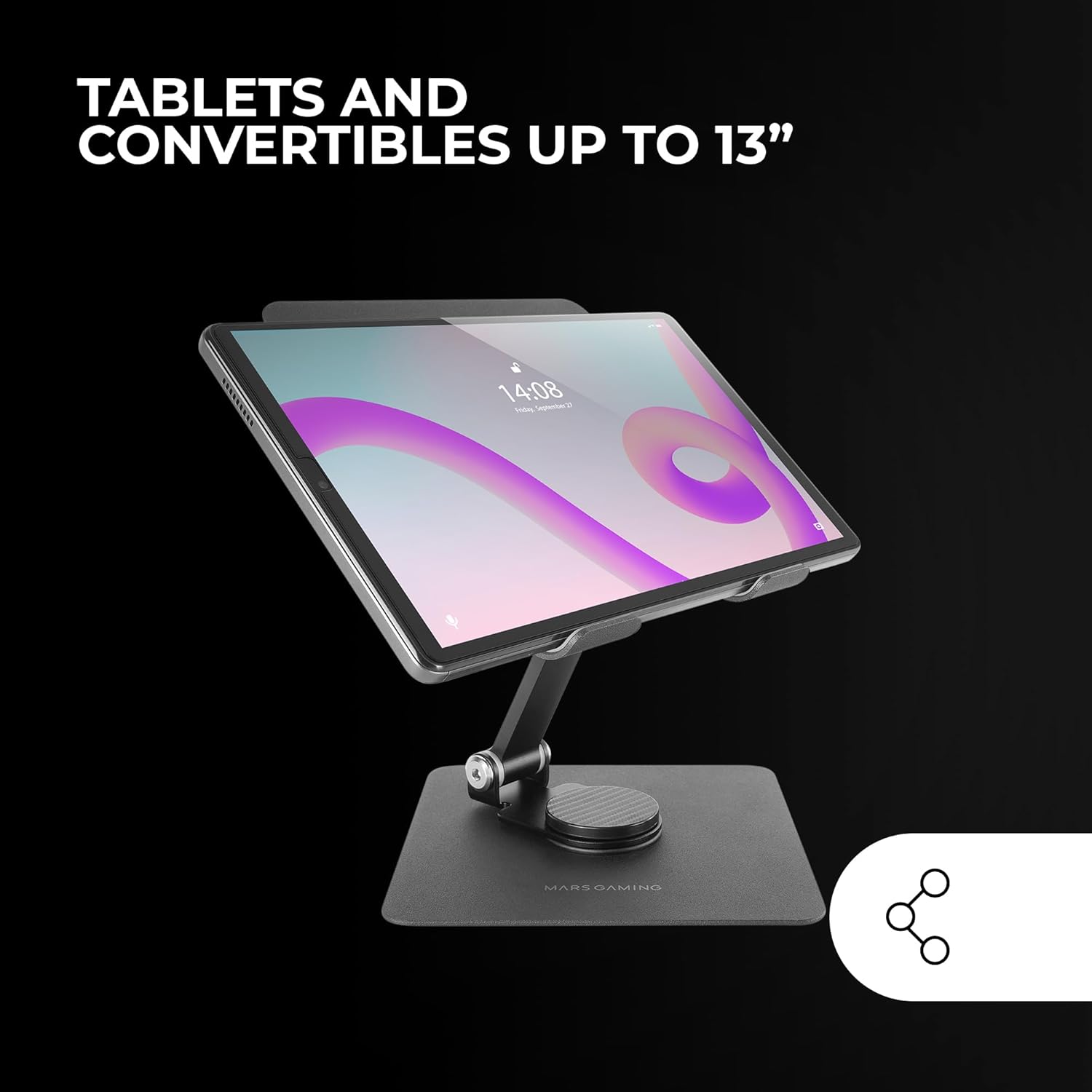 Suporte para Tablets/Convertíveis Mars Gaming MA-RST/ até 13"/ Preto - Imagem 2