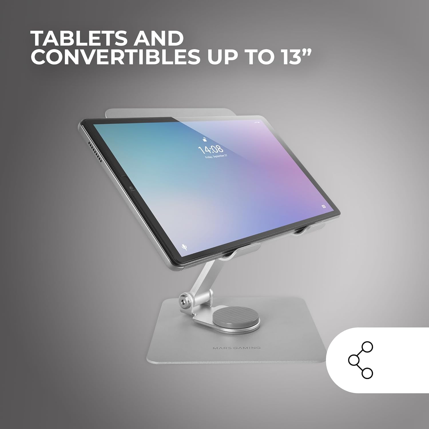Suporte para Tablets/Convertíveis Mars Gaming MA-RST/ até 13"/ Cinzento Prateado - Imagem 2