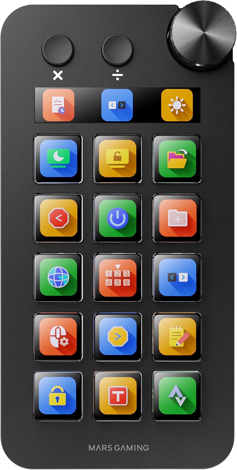 Painel de Controlo Mars Gaming MSD-NEO/ 15 Teclas LCD/ 1 Roda/ 2 Botões/ Preto - Imagem 7