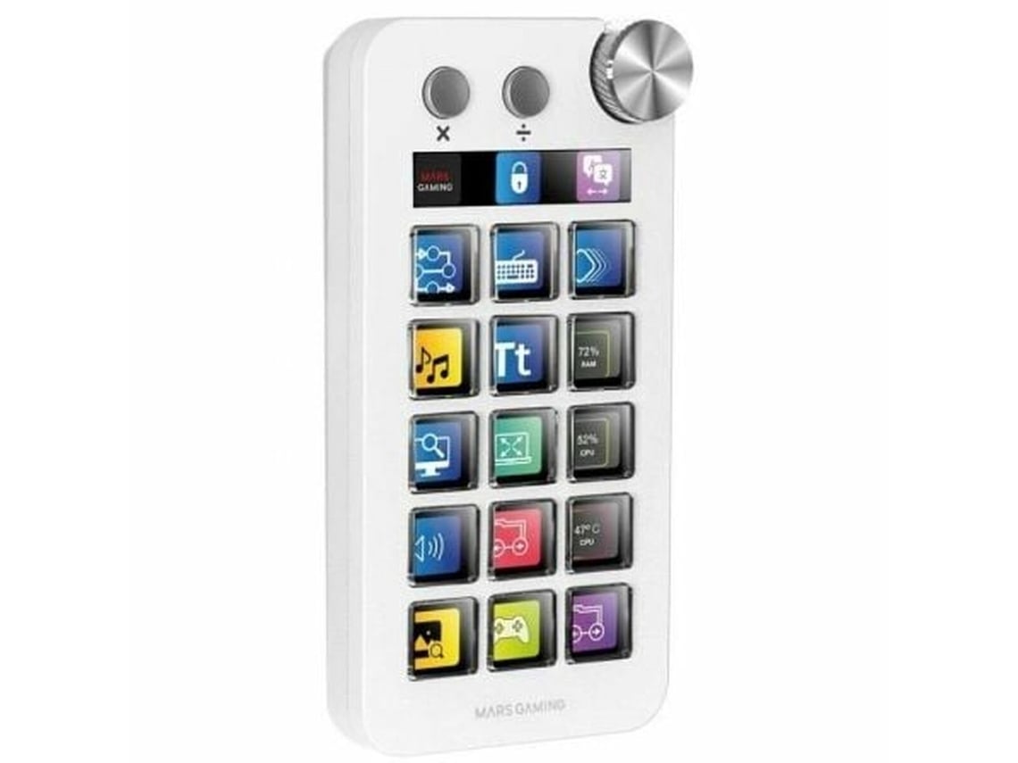 Control Deck Mars Gaming MSD-NEO/ 15 Teclas LCD/ 1 Roda/ 2 Botões/ Branco