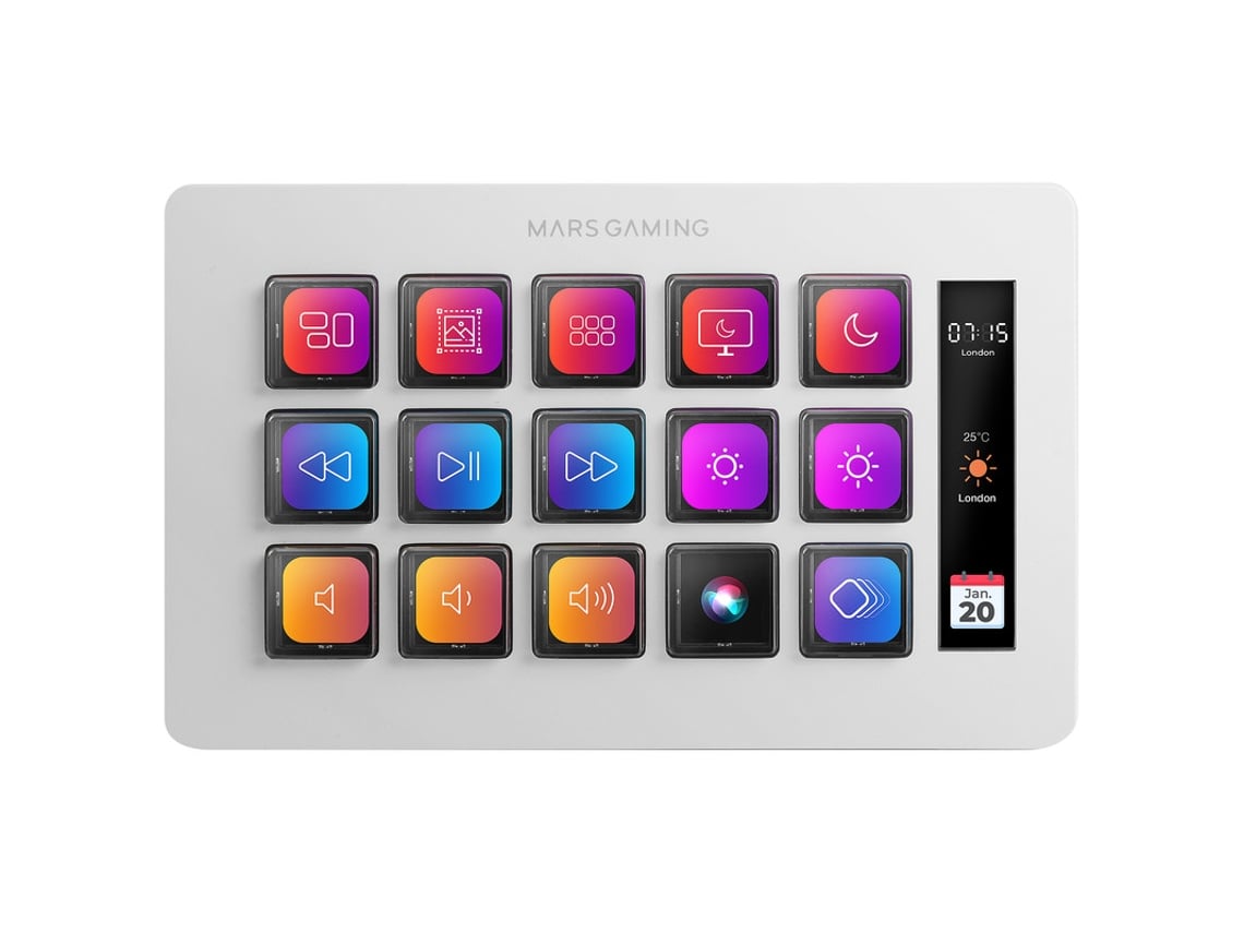 Stream Deck Slim Mars Gaming MSD-ONE/ 15 Teclas LCD/ Branco - Imagem 2