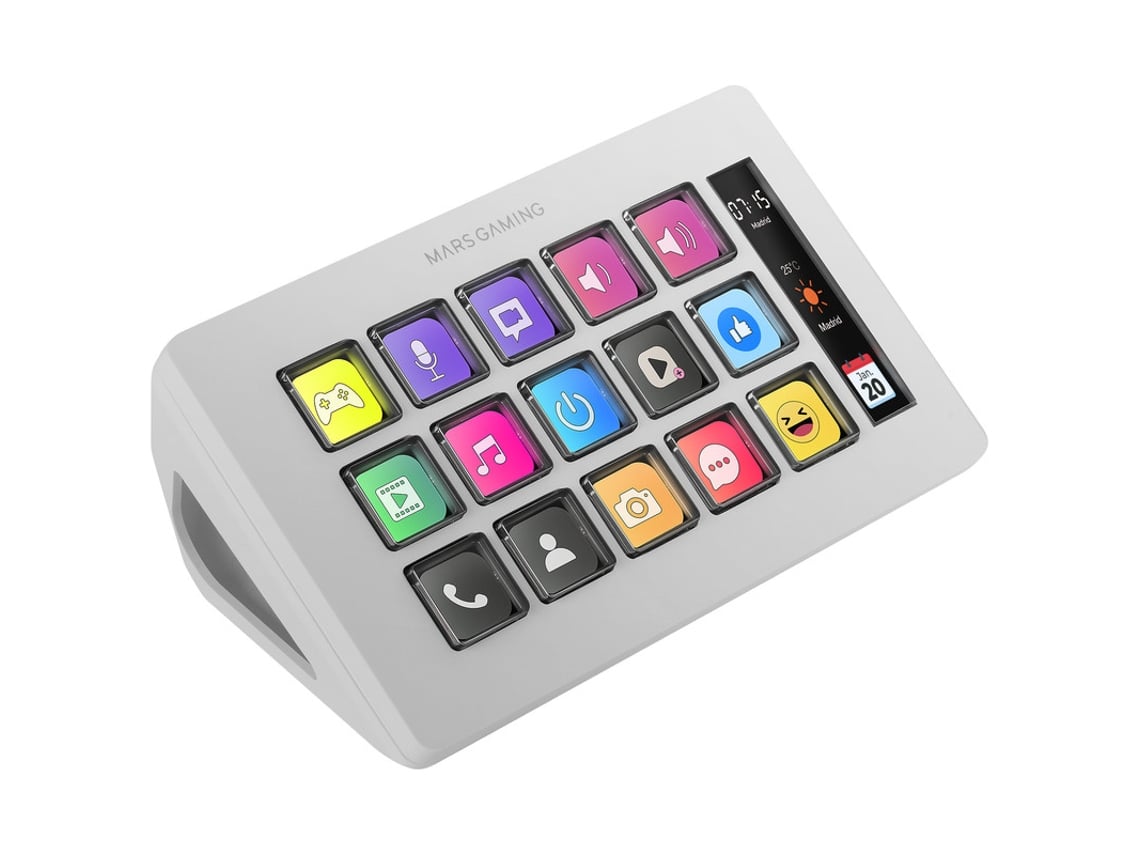 Stream Deck Slim Mars Gaming MSD-ONE/ 15 Teclas LCD/ Branco