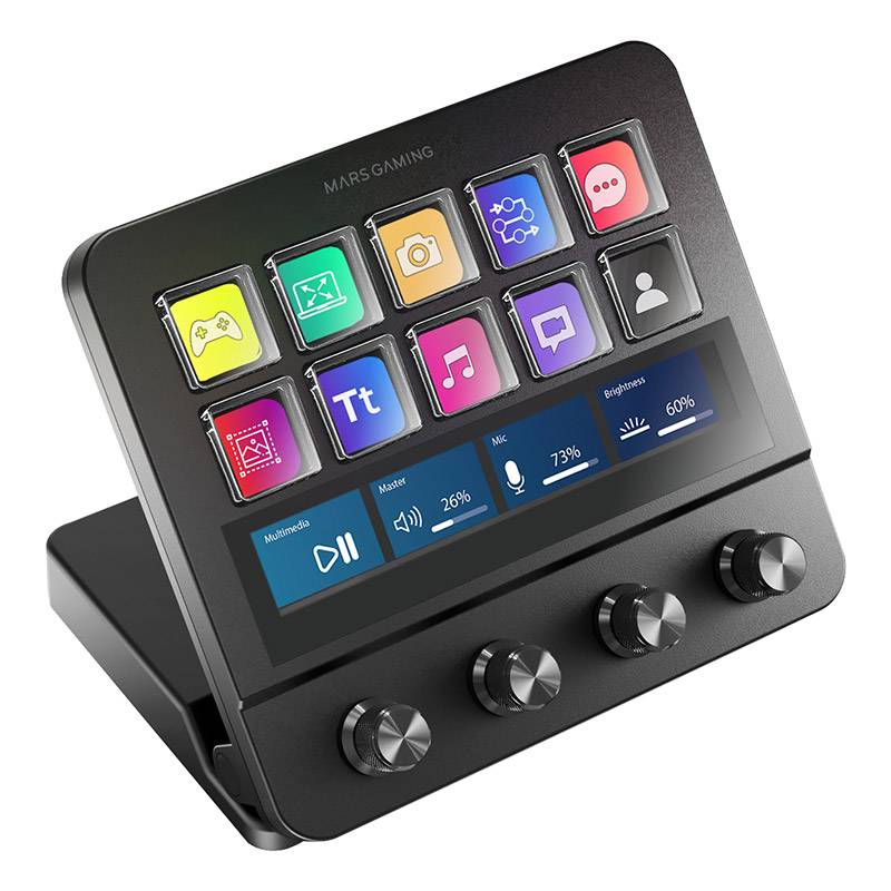 Stream Deck Mars Gaming MSD-PRO/ 10 Teclas LCD + 4 Seletores Personalizáveis/ Preto