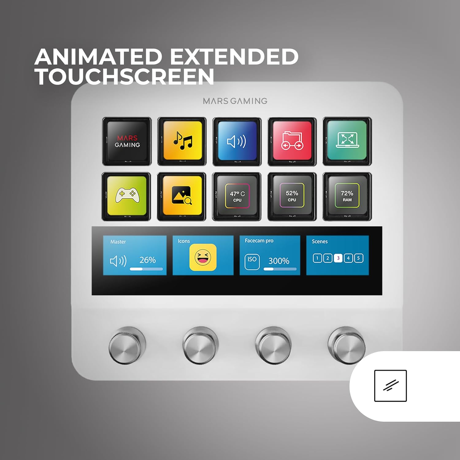 Stream Deck Mars Gaming MSD-PRO/ 10 Teclas LCD + 4 Dials Personalizáveis/ Branco - Imagem 3
