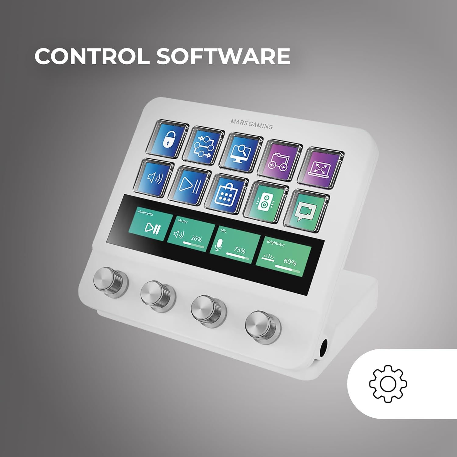 Stream Deck Mars Gaming MSD-PRO/ 10 Teclas LCD + 4 Dials Personalizáveis/ Branco - Imagem 5