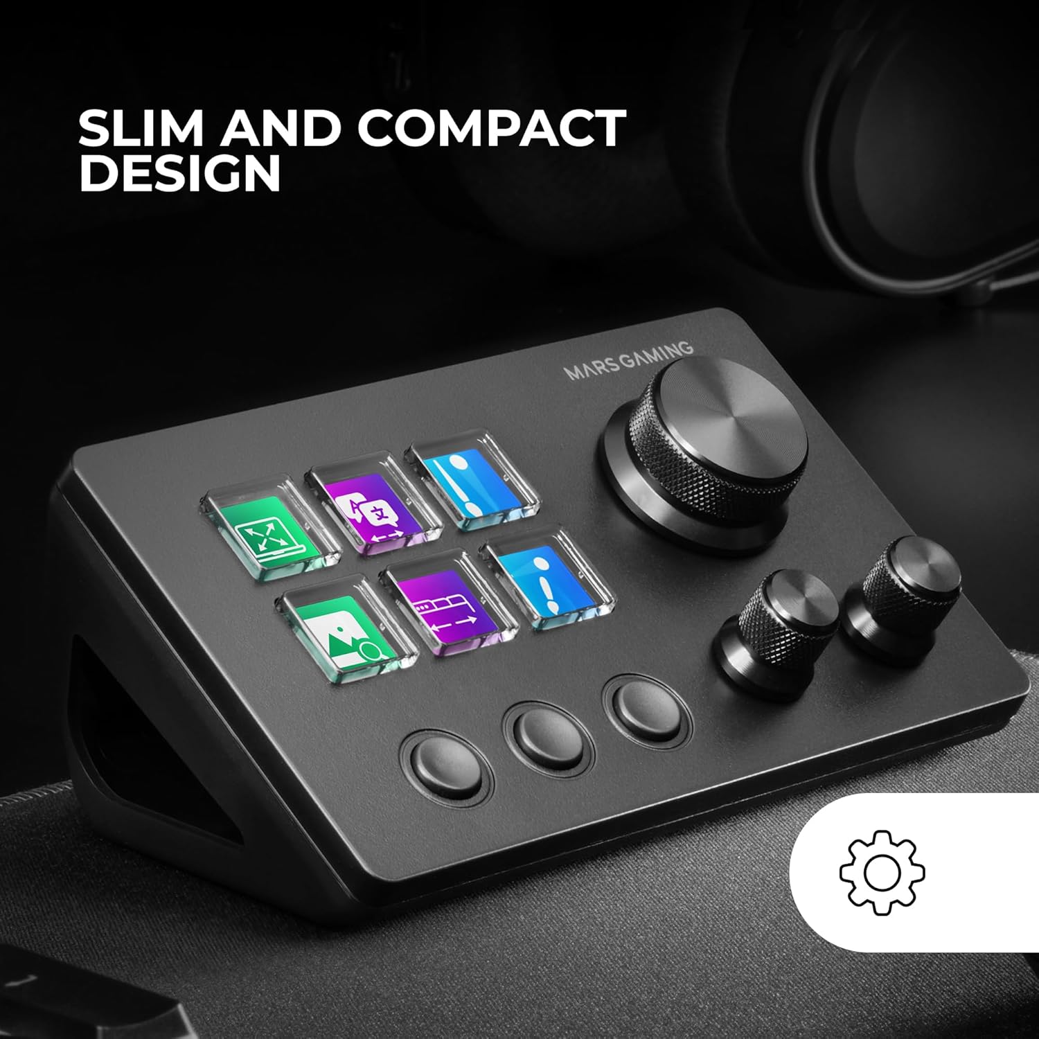 Control Deck Mars Gaming MSD-TWO/ 6 Teclas LCD/ 3 Rodas/ 3 Botões/ Preto - Imagem 2