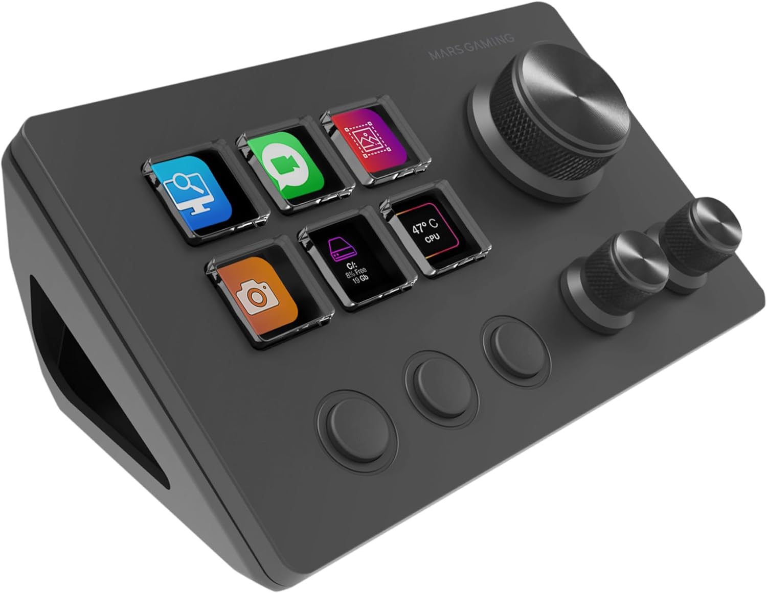 Control Deck Mars Gaming MSD-TWO/ 6 Teclas LCD/ 3 Rodas/ 3 Botões/ Preto