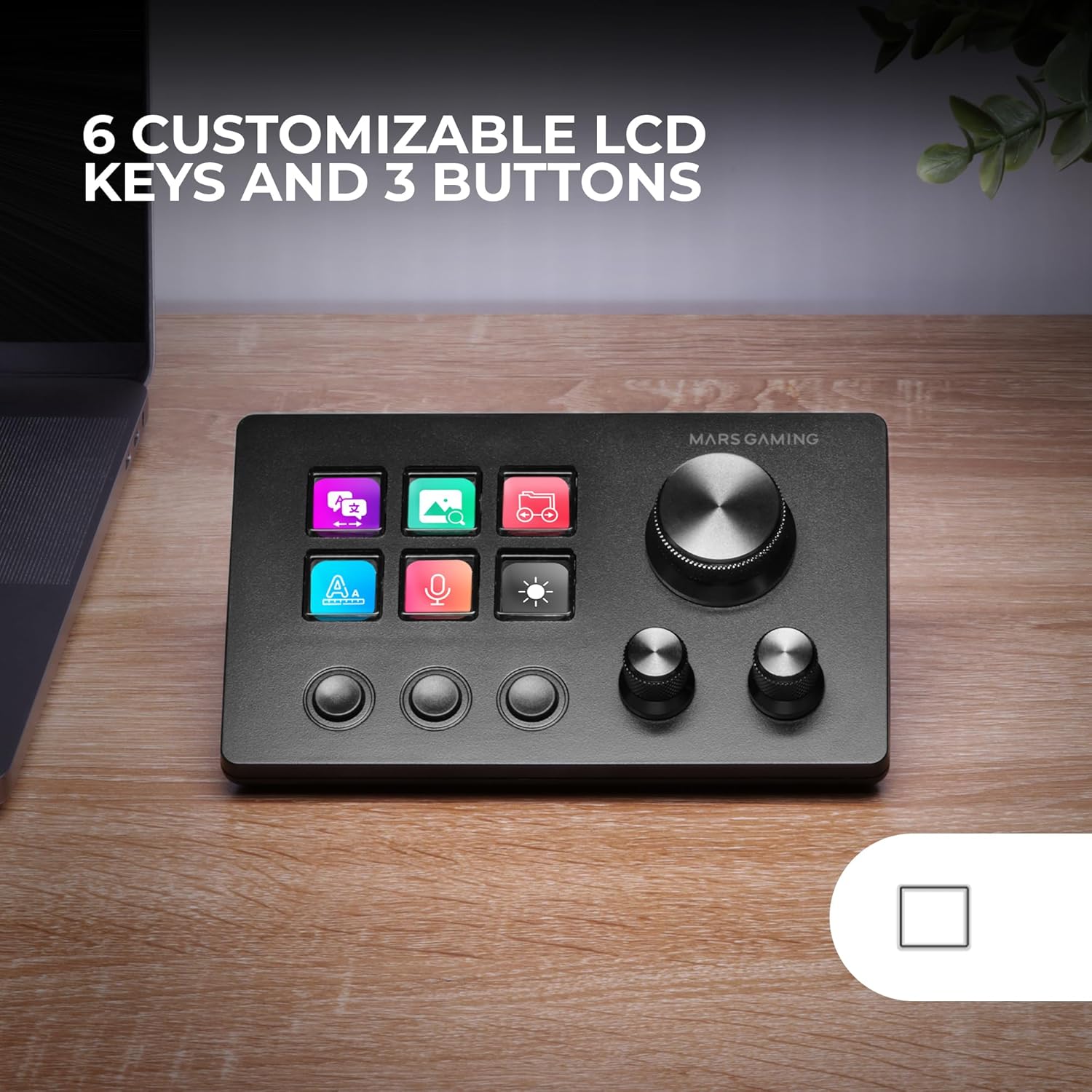 Control Deck Mars Gaming MSD-TWO/ 6 Teclas LCD/ 3 Rodas/ 3 Botões/ Preto - Imagem 3