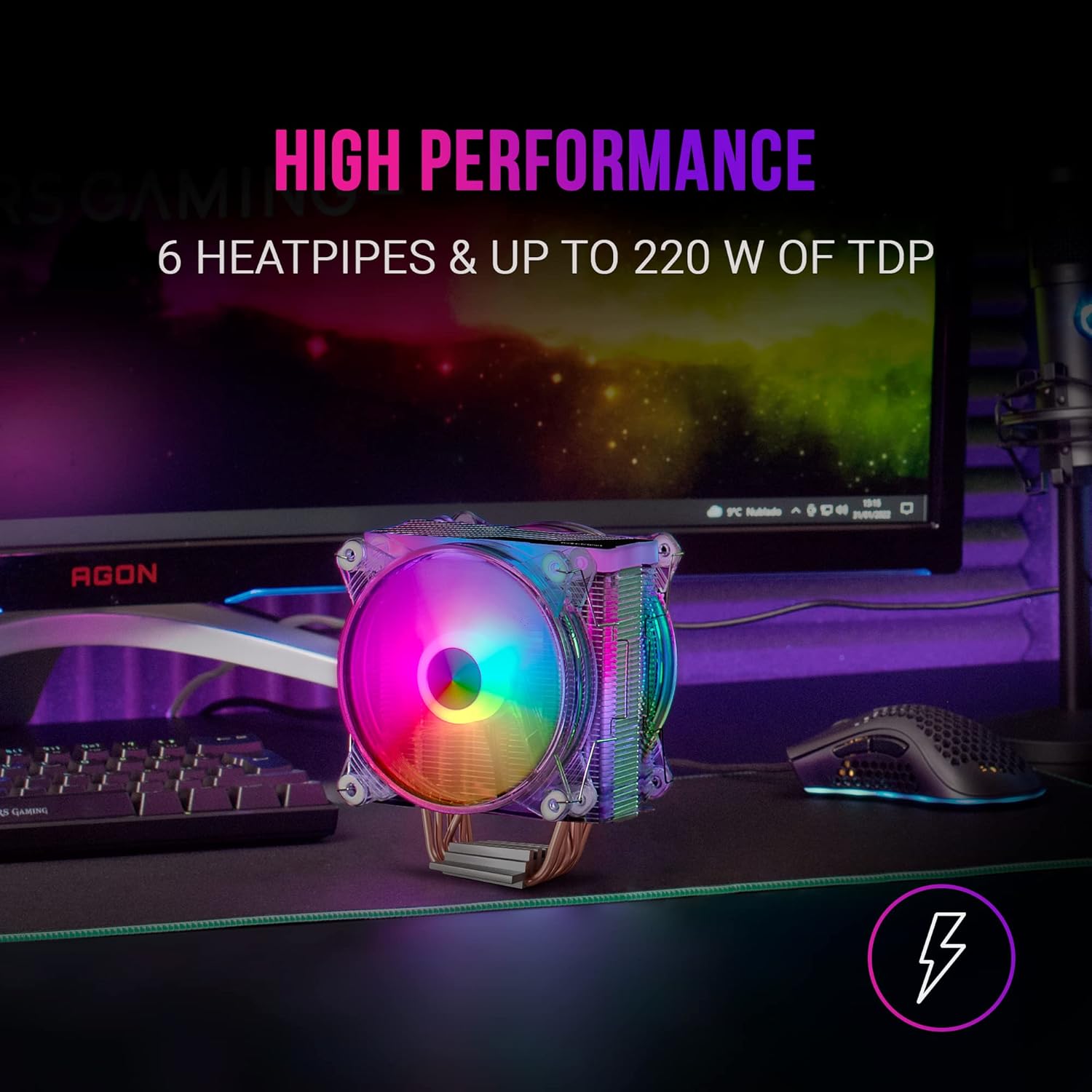 Ventilador com Dissipador Mars Gaming MCPU66/ 12cm - Imagem 2